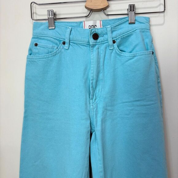 BDG Urban Outfitters High Rise Wide Leg Turquoise Blue Colored Jeans 25 Baggy - Picture 3 of 14